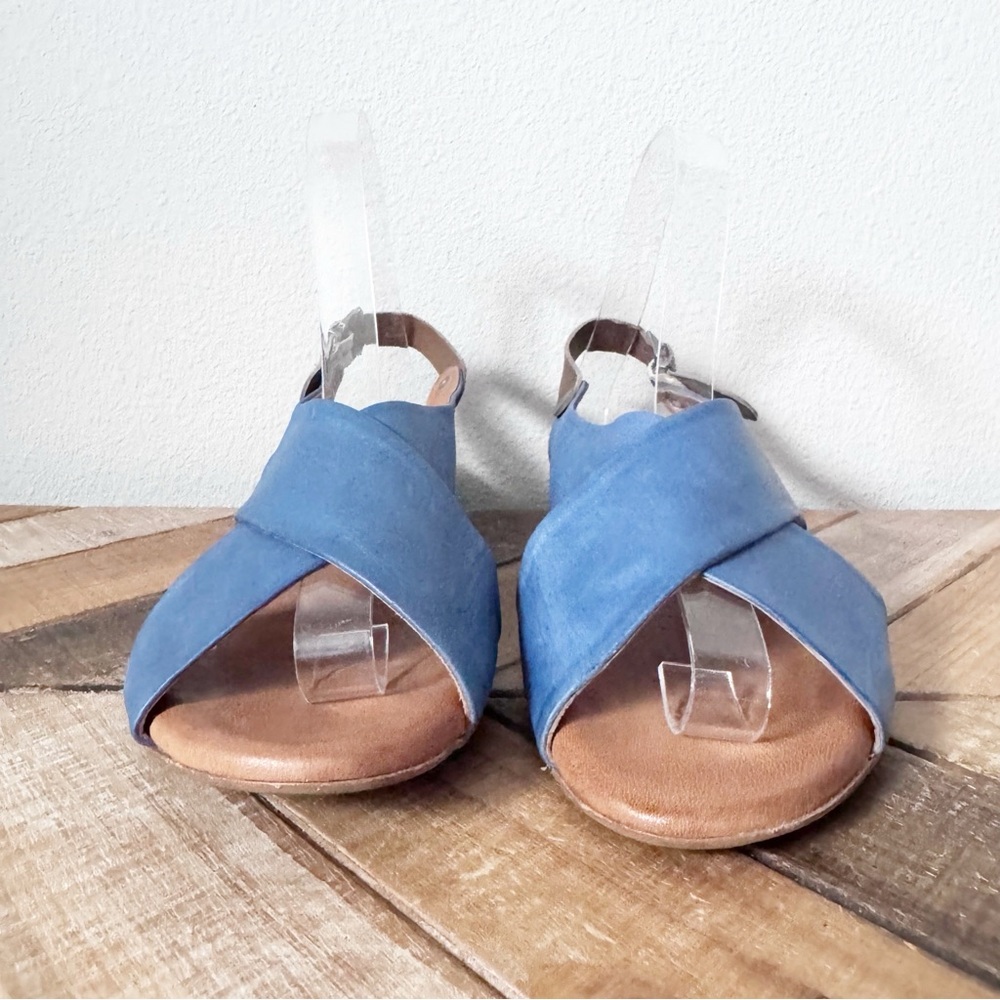 Miz Mooz Blue and Brown Leather Women's Sandals - Picture 6 of 12